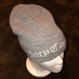 Juicy Couture Light Gray Knit Logo Beanie